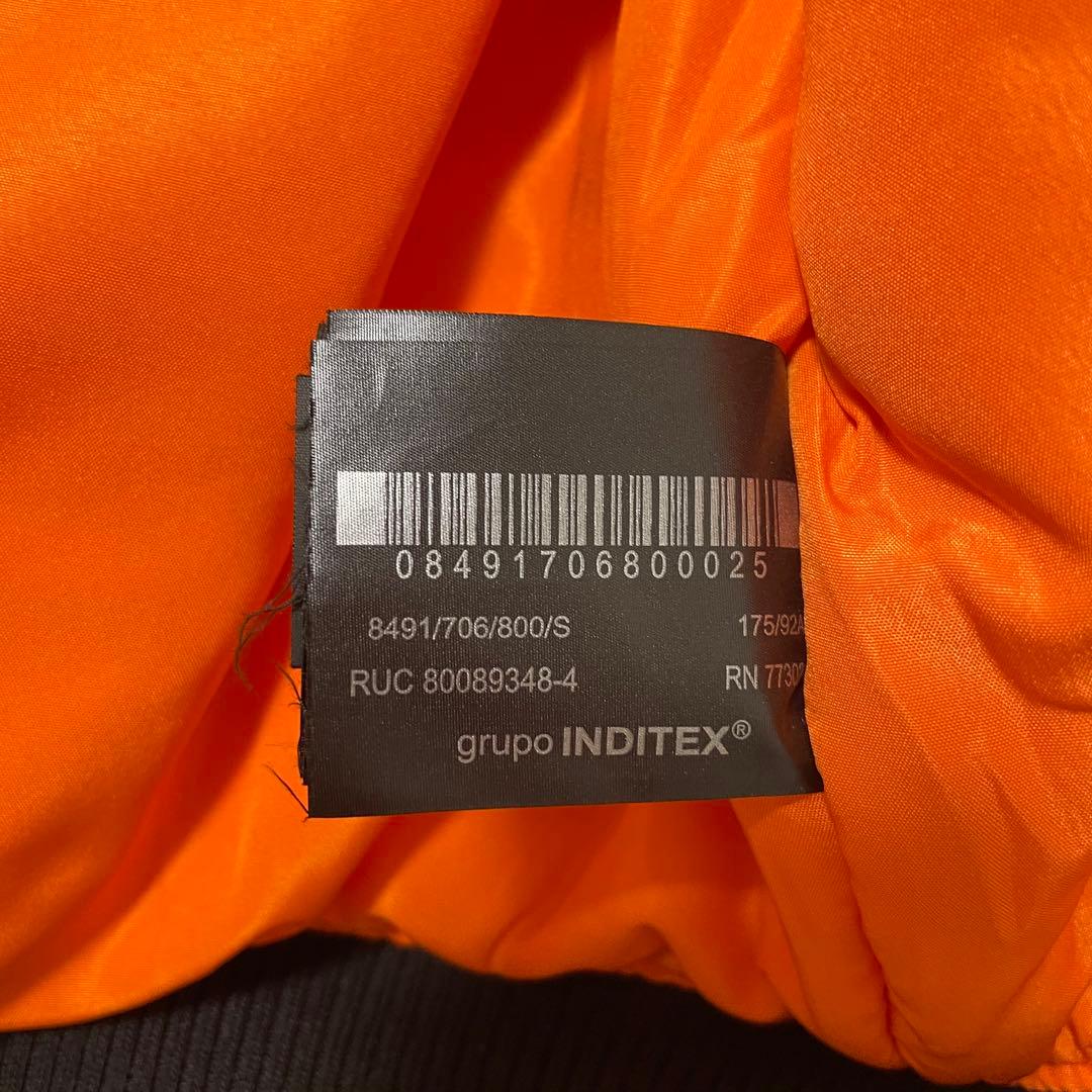 美品　ZARA ザラ コントラストフード付きフェイクレザー ジャケット S 黒