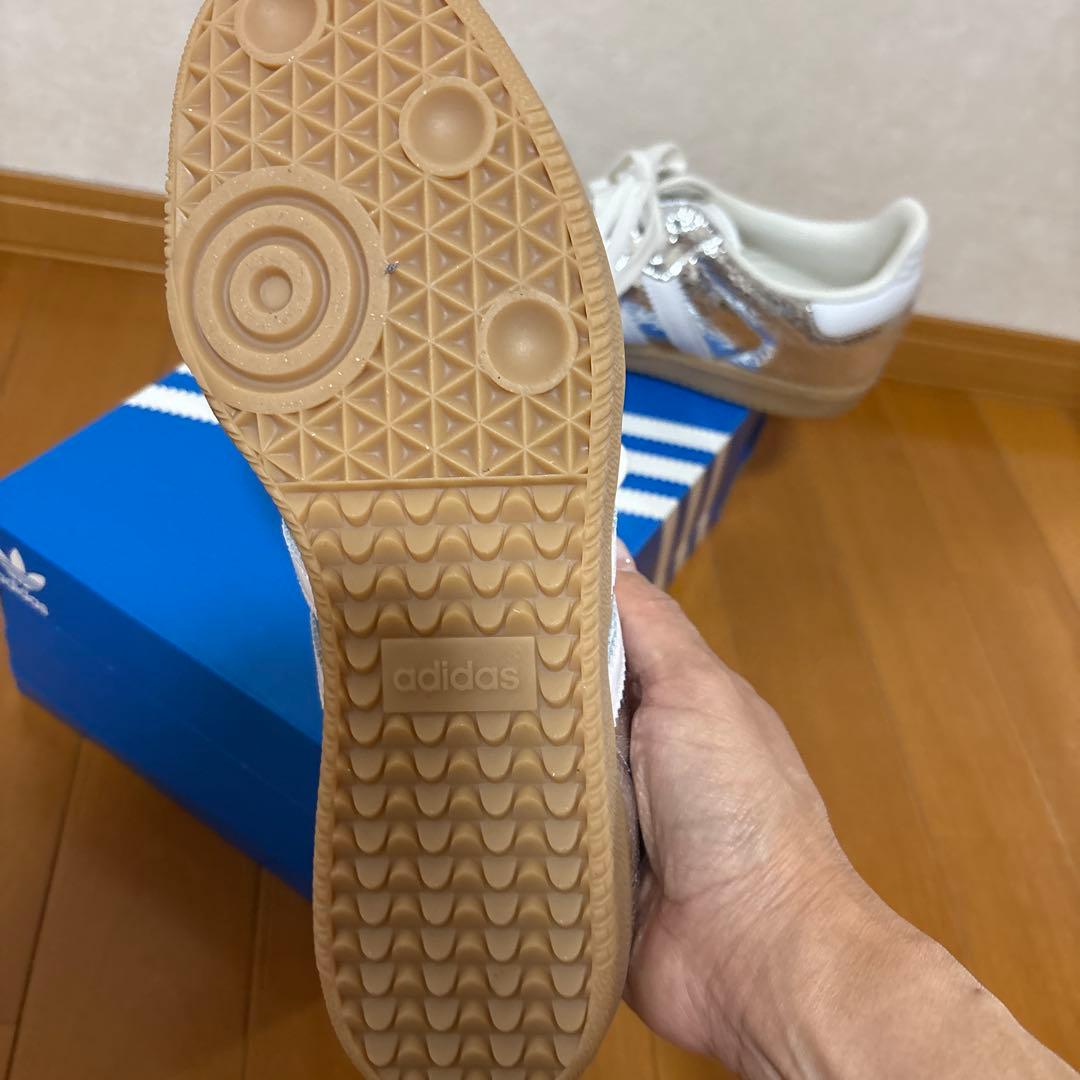 adidas Samba メタリックシルバー スニーカー26センチ