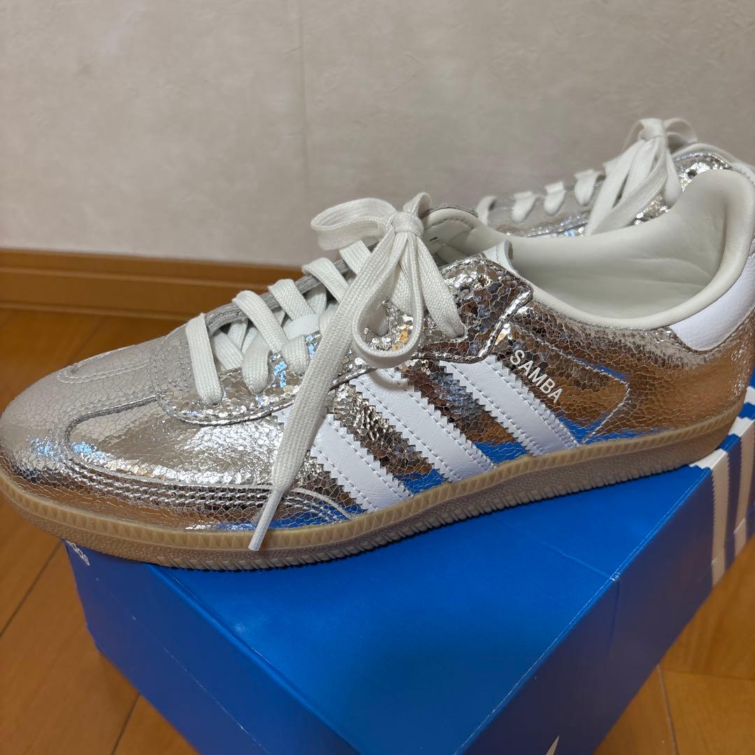 adidas Samba メタリックシルバー スニーカー26センチ