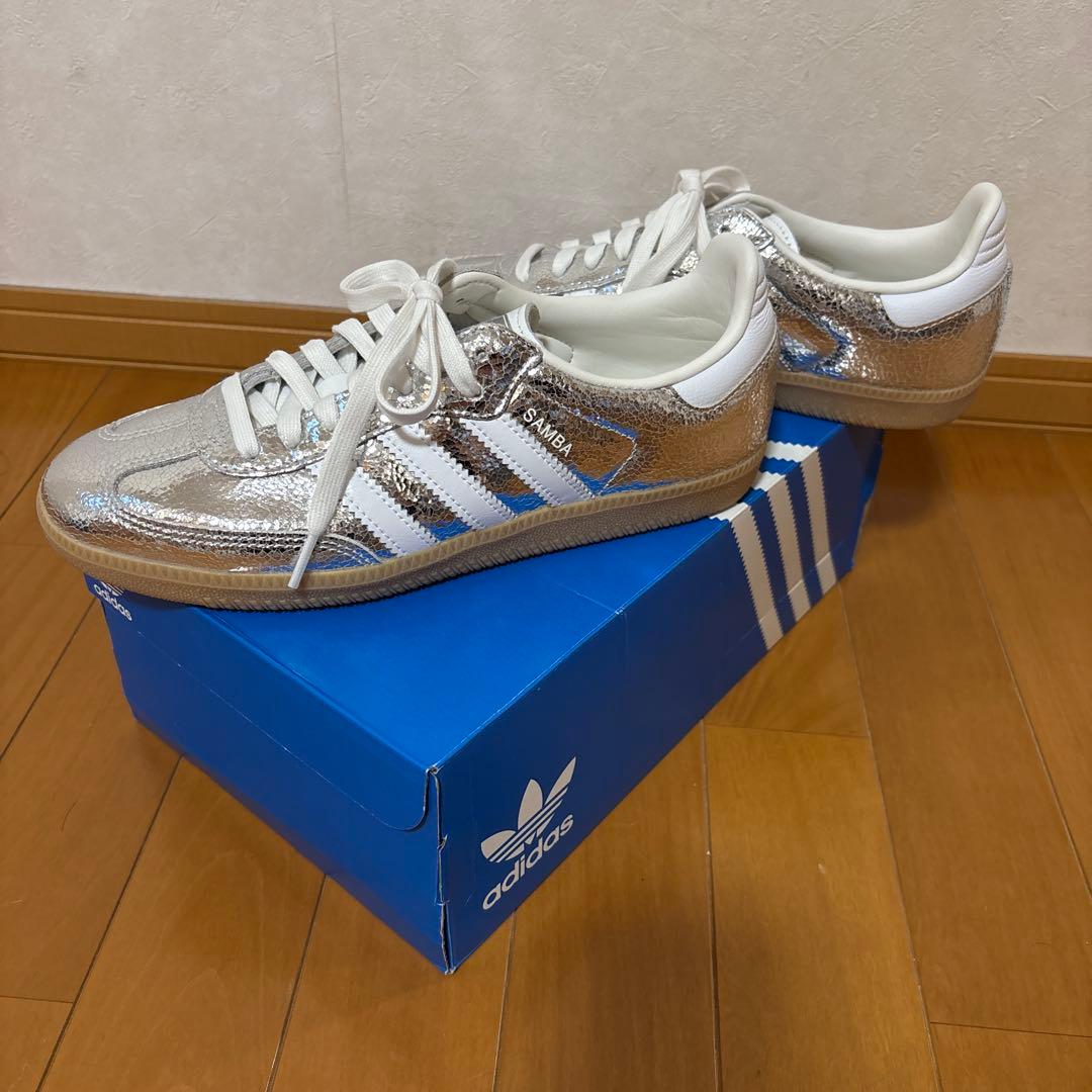 adidas Samba メタリックシルバー スニーカー26センチ