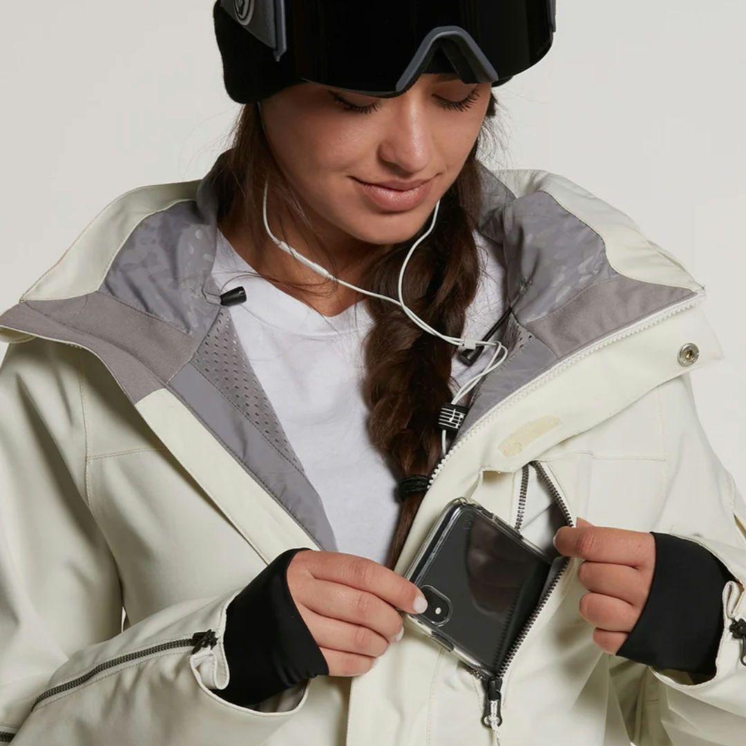 VOLCOM 迷彩柄フード付きスノーボード ジャケット 4in1 Sサイズ