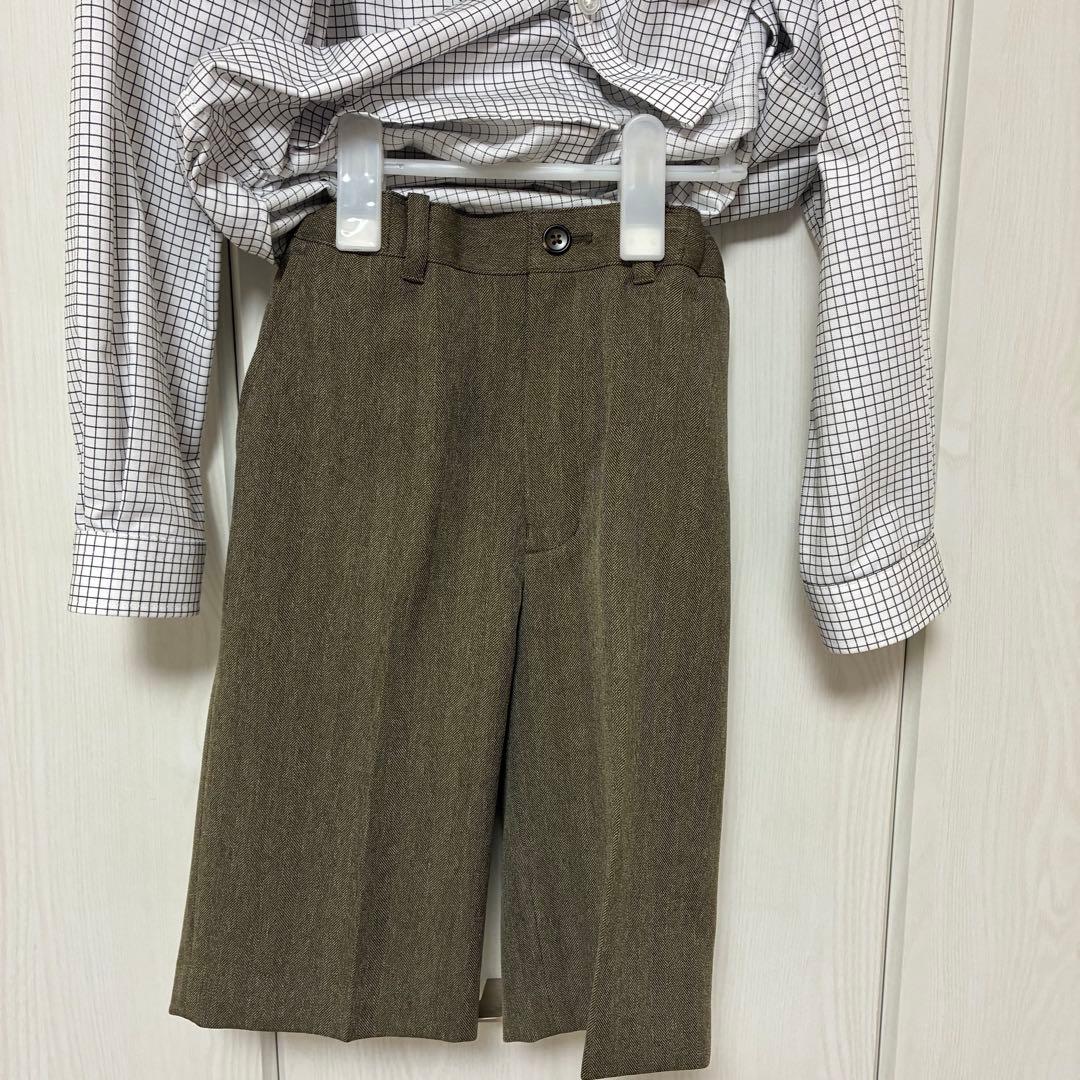 B:MING by BEAMSスーツ　入学式　カーキ130cm 【靴下つき】