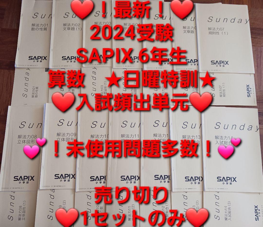 【★2024受験】【未使用多数】Sapix6年2023年度版 算数日曜特訓