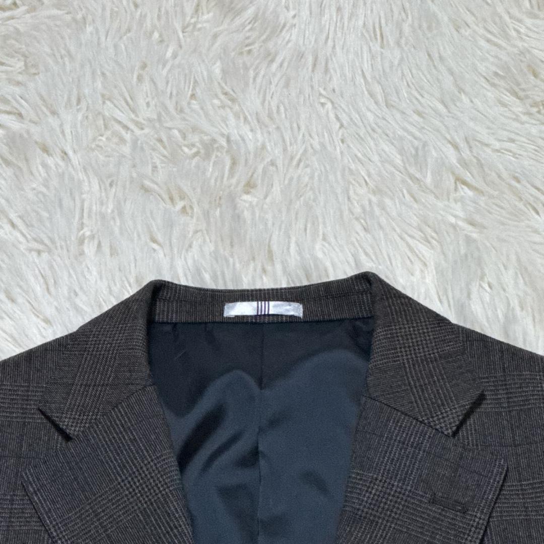 スーツセレクト　スーツ上下　ニュージーランドウール　グレンチェック　A6 濃茶