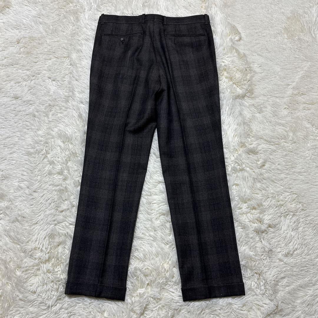 スーツセレクト　スーツ上下　ニュージーランドウール　グレンチェック　A6 濃茶