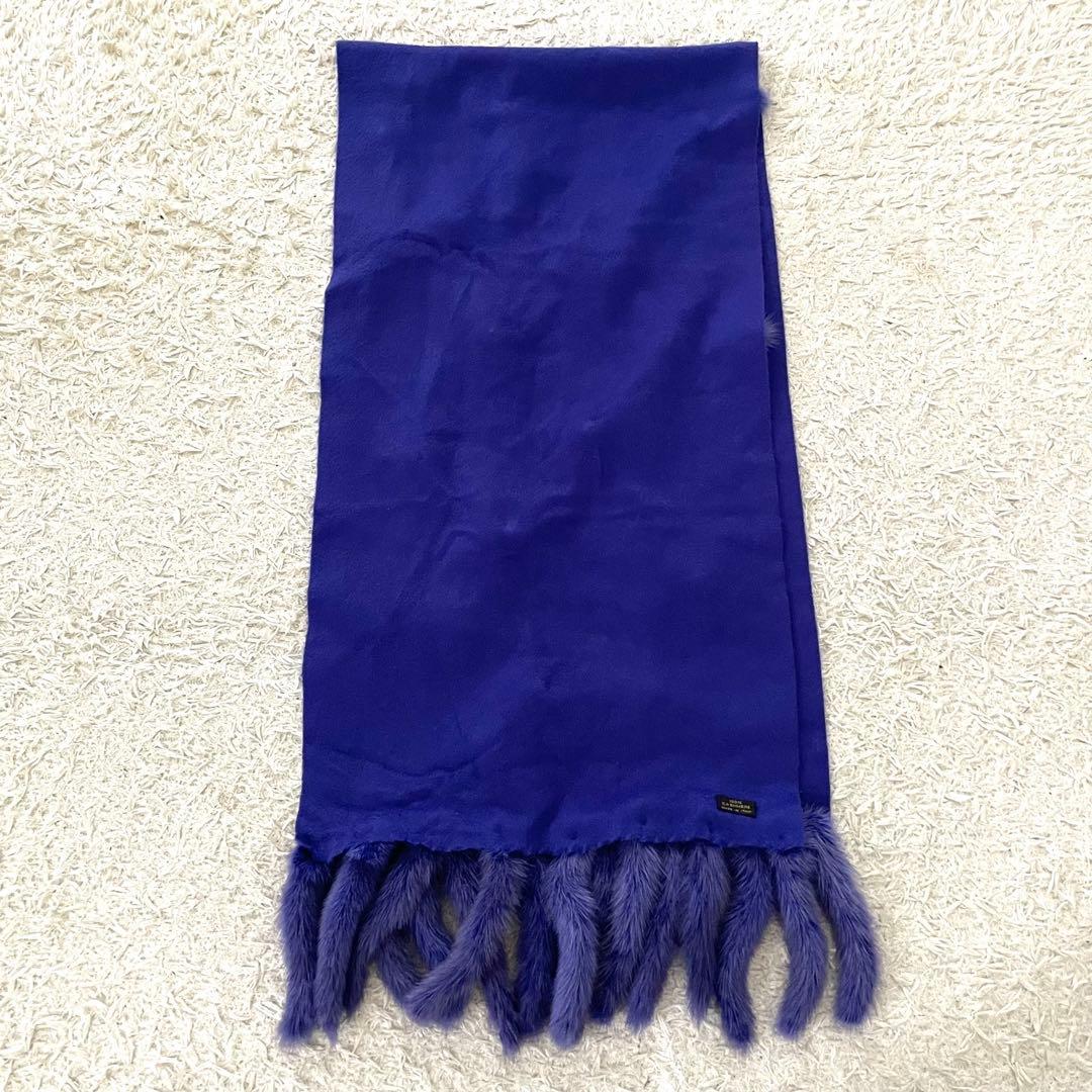 【美品】ロロピアーナ カシミヤ 100% マフラー パープル