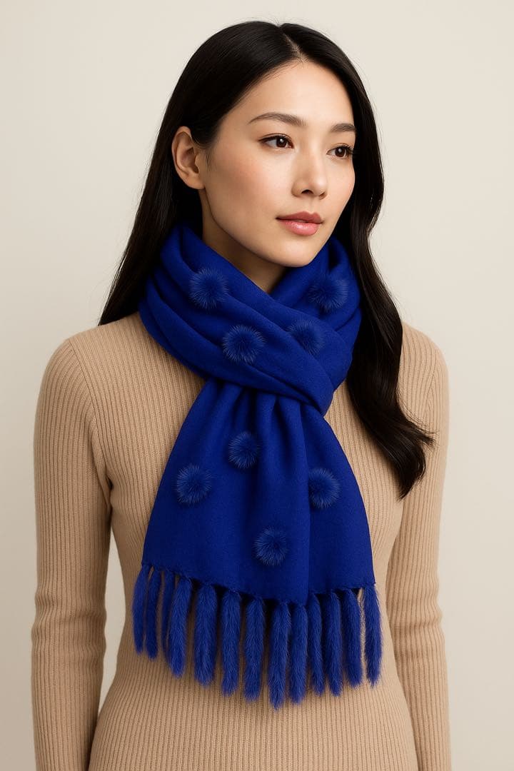 【美品】ロロピアーナ カシミヤ 100% マフラー パープル