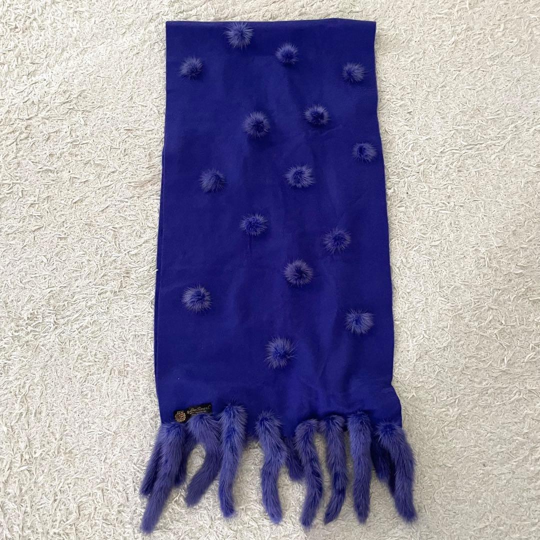 【美品】ロロピアーナ カシミヤ 100% マフラー パープル