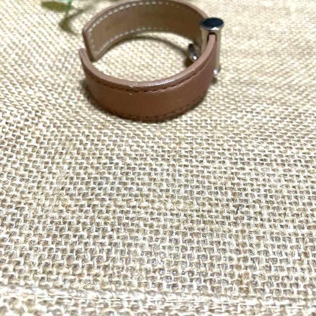 ブルガリ　レザーバングル　カフブレスレット　ブラウン