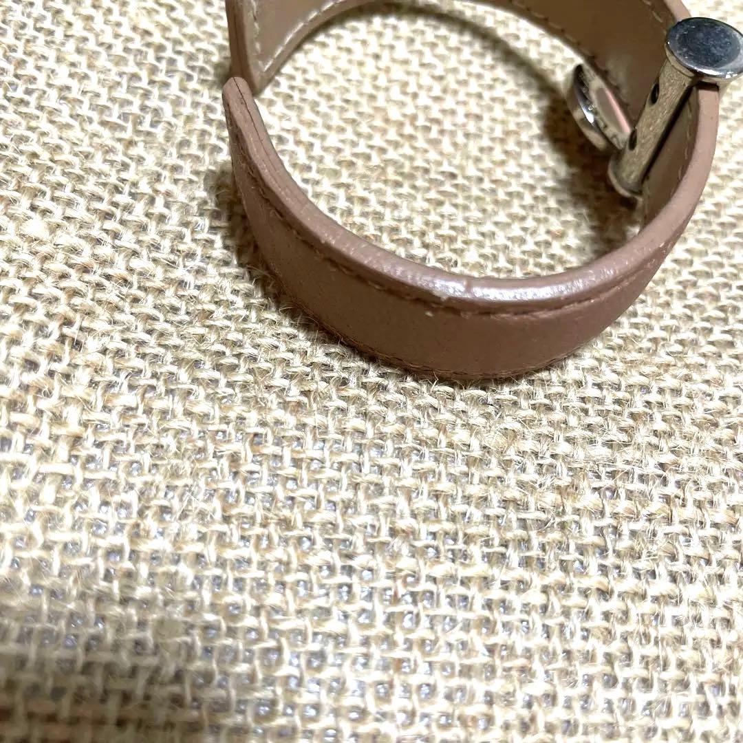 ブルガリ　レザーバングル　カフブレスレット　ブラウン