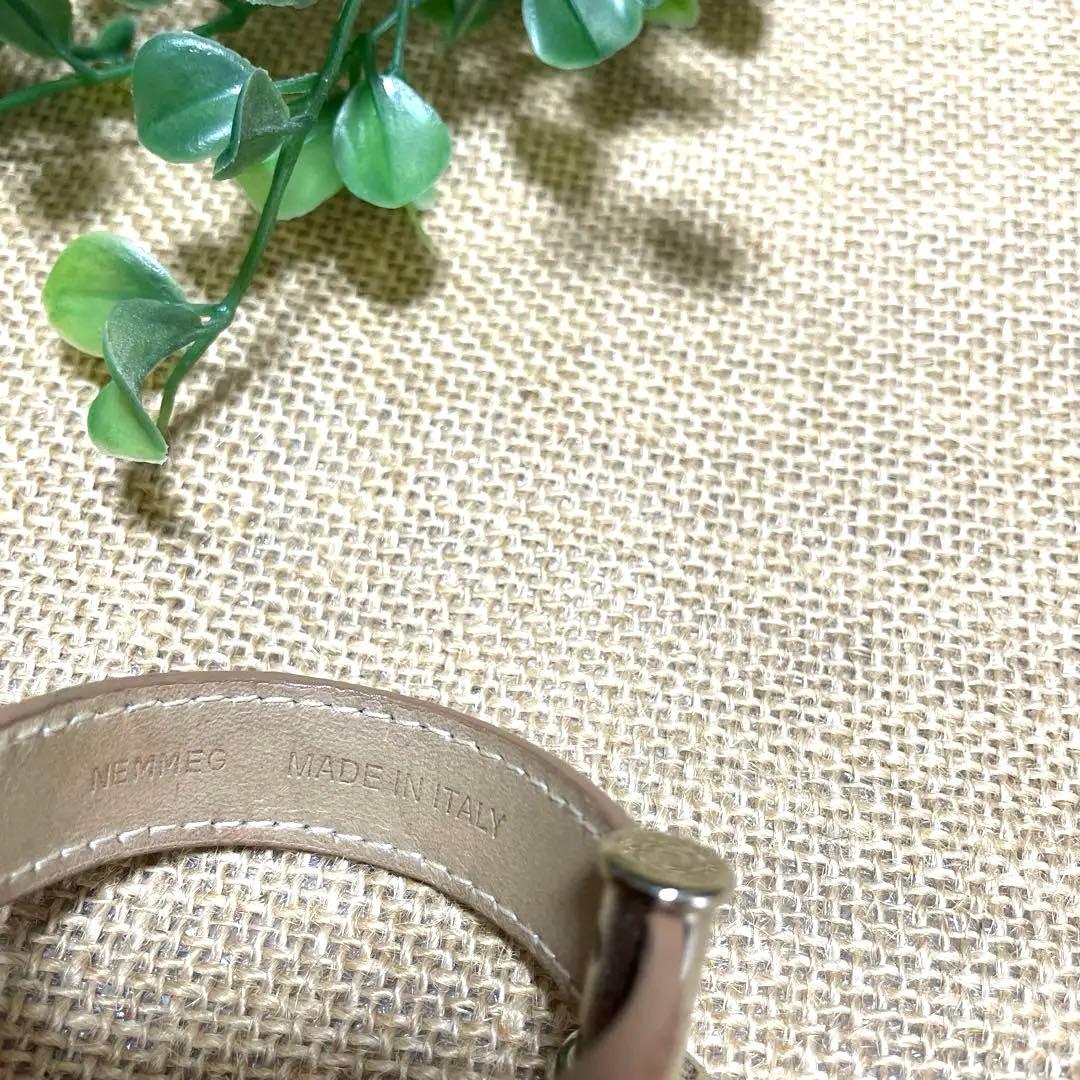 ブルガリ　レザーバングル　カフブレスレット　ブラウン