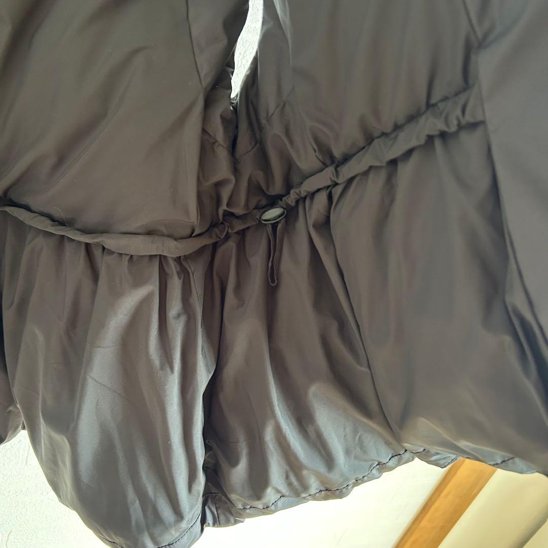 PaDD ペプラムダウンベスト　ブラック　収納袋つき　M