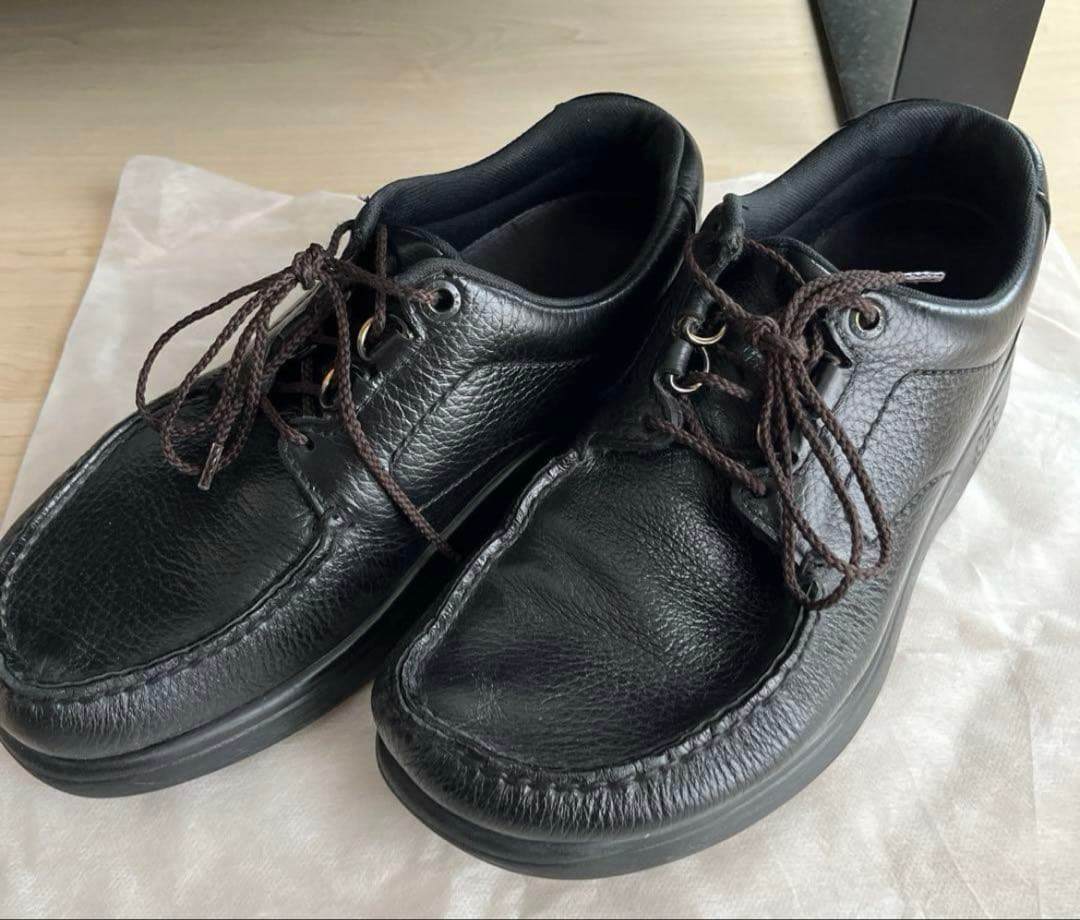 SASエスエーエス　レザー シューズ スニーカー黒 ブラック靴　ビンテージ