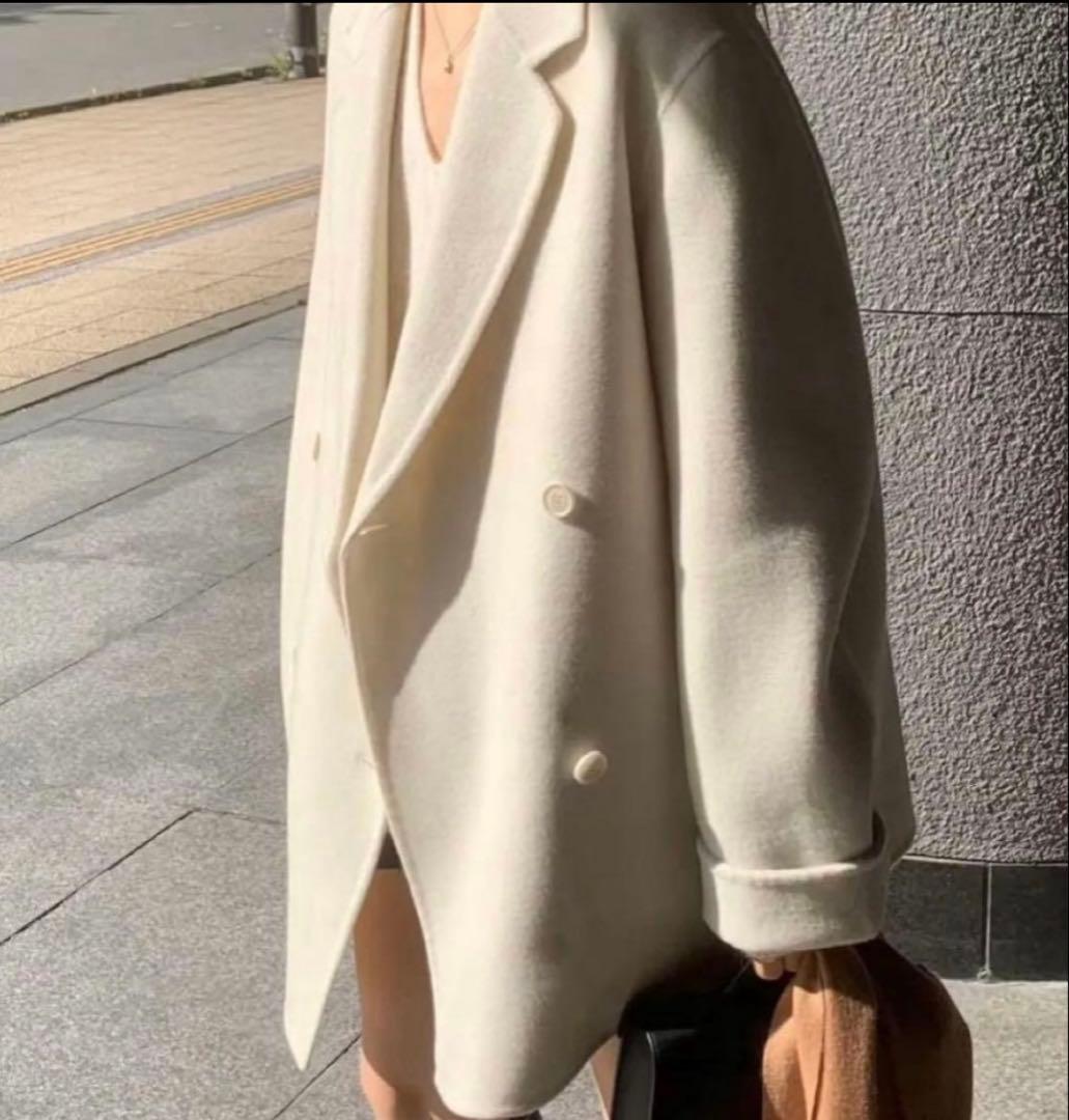 韓国　レディース　ounce オンス　コート　アイボリー