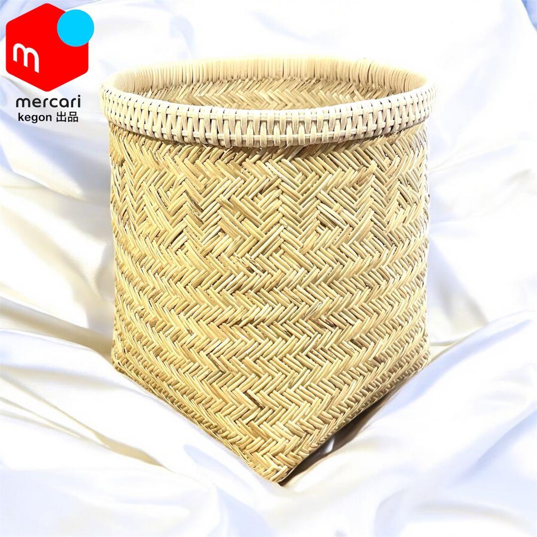 【新着新品】鳥越竹細工 すず竹 模様編みバスケット+楕円ざる4点セット 極上品