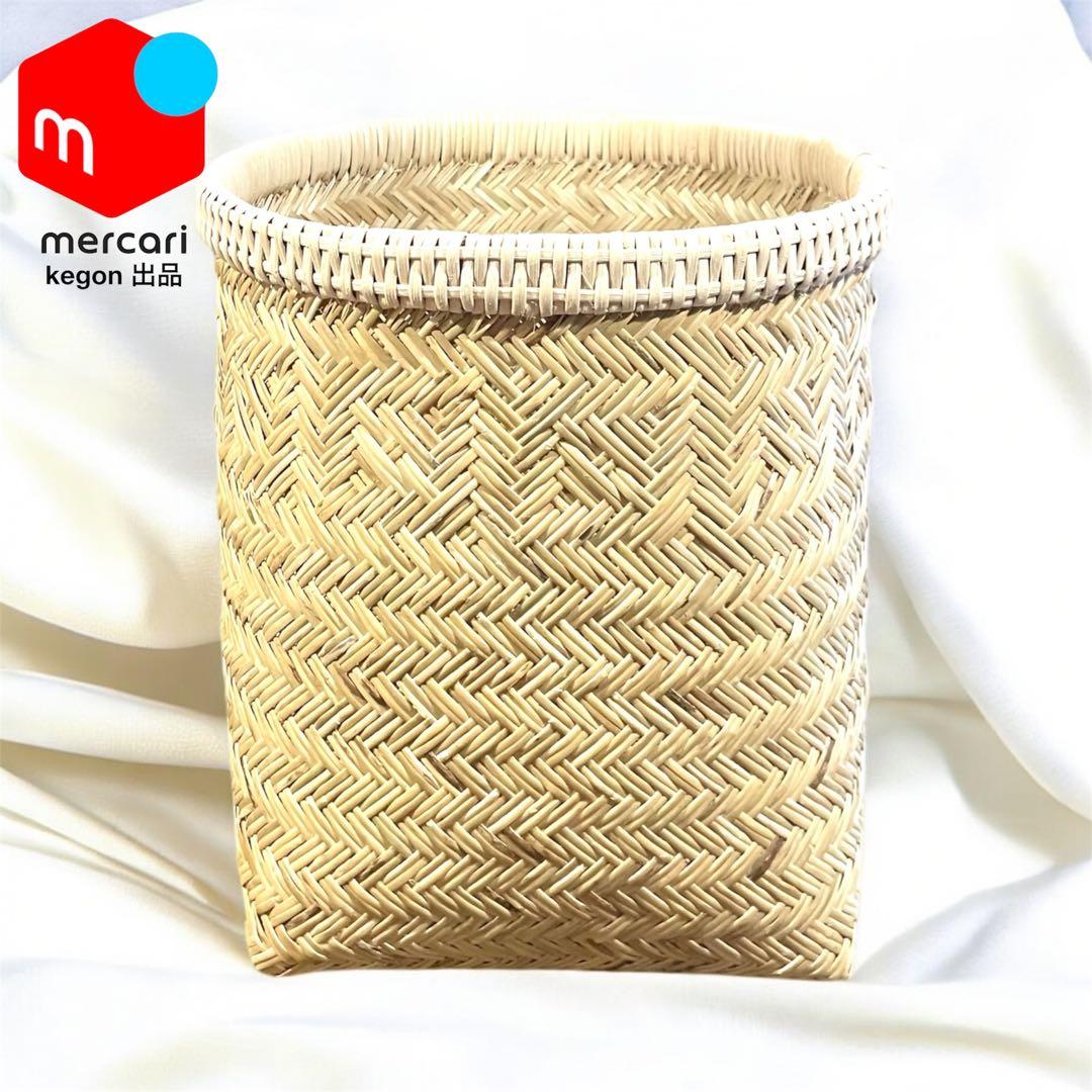 【新着新品】鳥越竹細工 すず竹 模様編みバスケット+楕円ざる4点セット 極上品