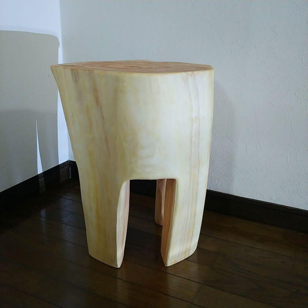 丸太スツール　丸太サイドテーブル　ヒノキ根元