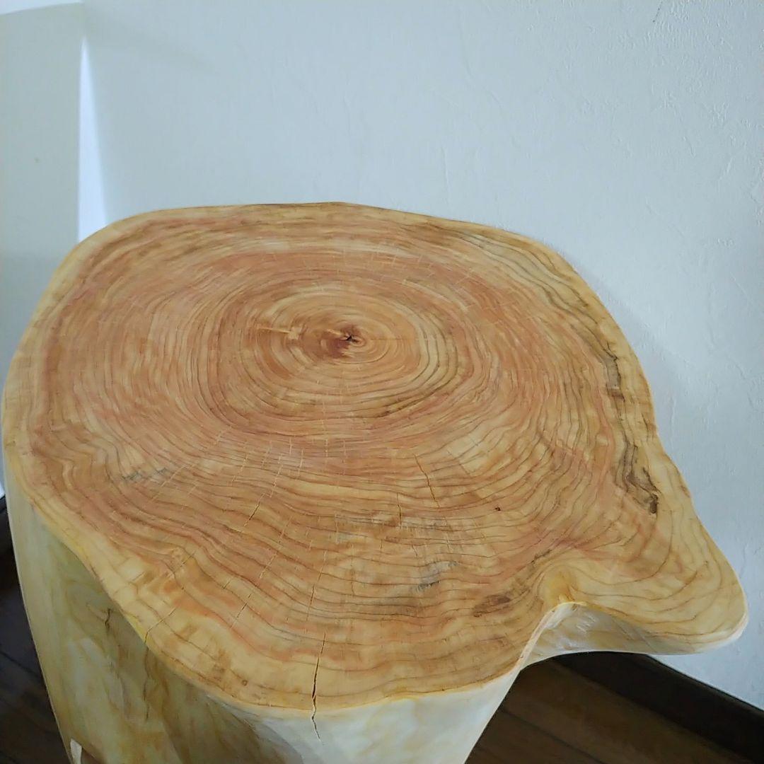 丸太スツール　丸太サイドテーブル　ヒノキ根元