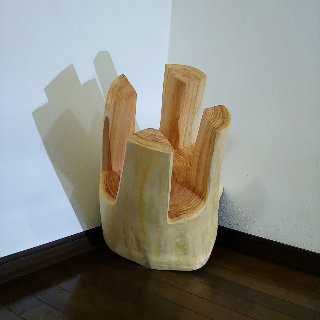 丸太スツール　丸太サイドテーブル　ヒノキ根元