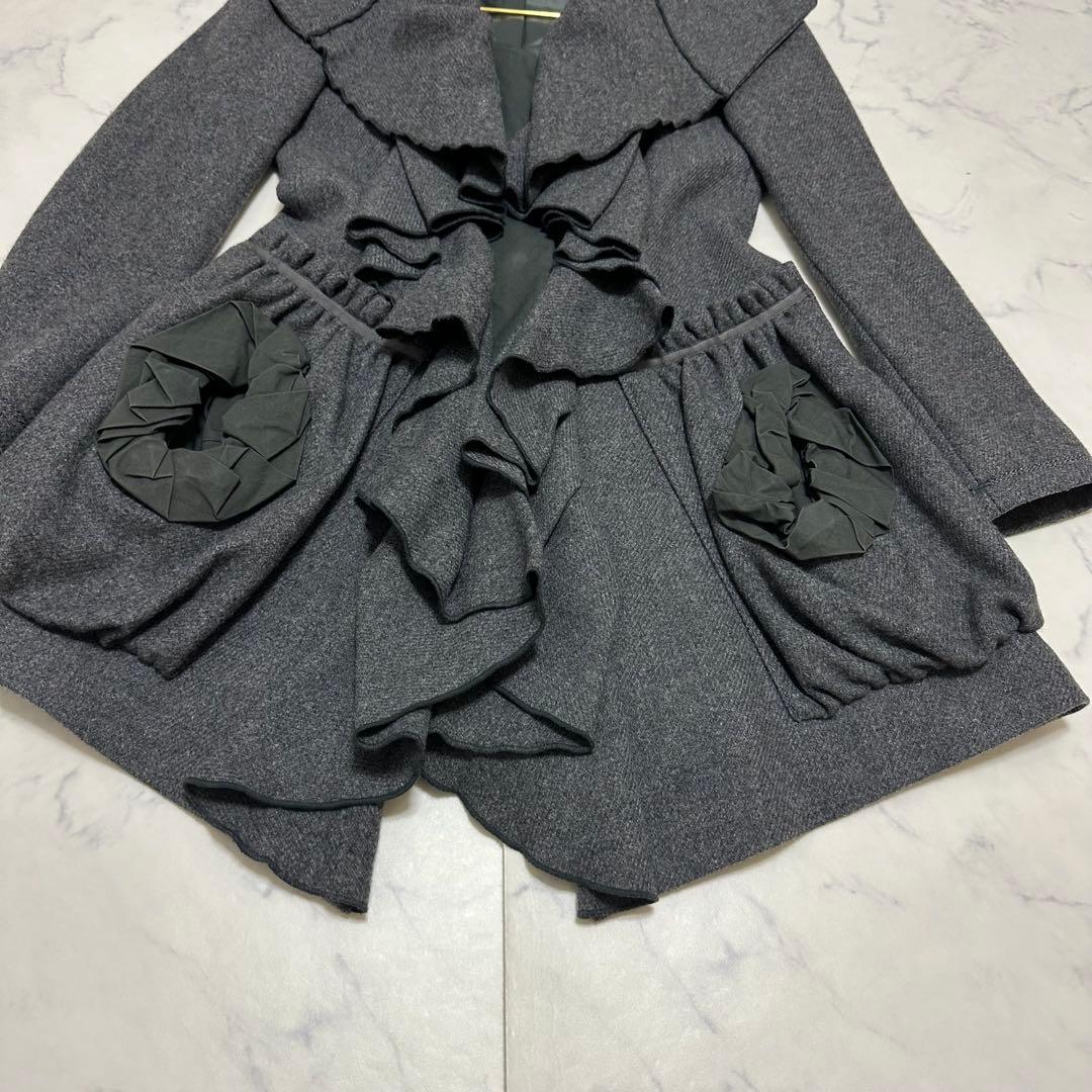 マリテフランソワジルボー フリルデザイン ウールコート
