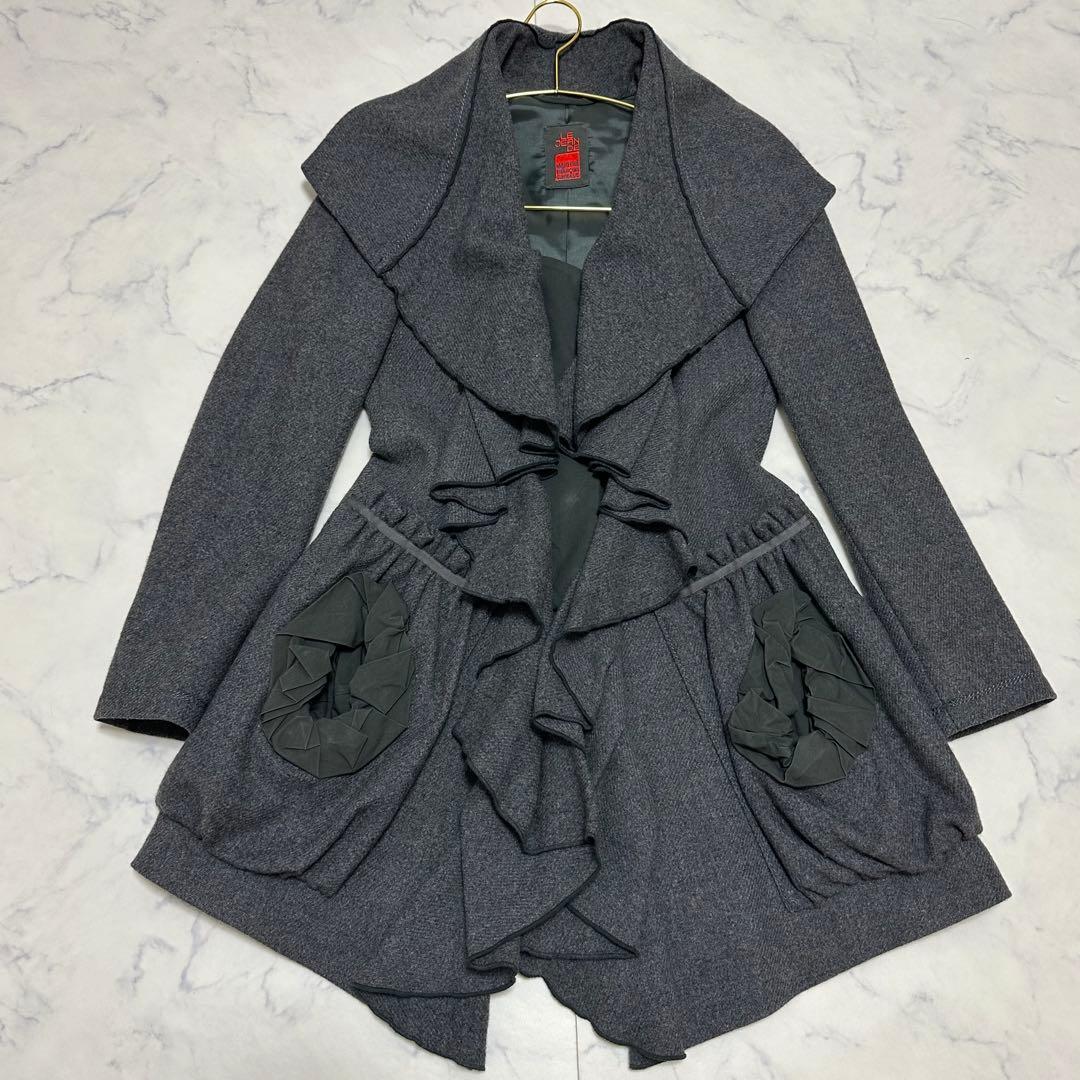 マリテフランソワジルボー フリルデザイン ウールコート