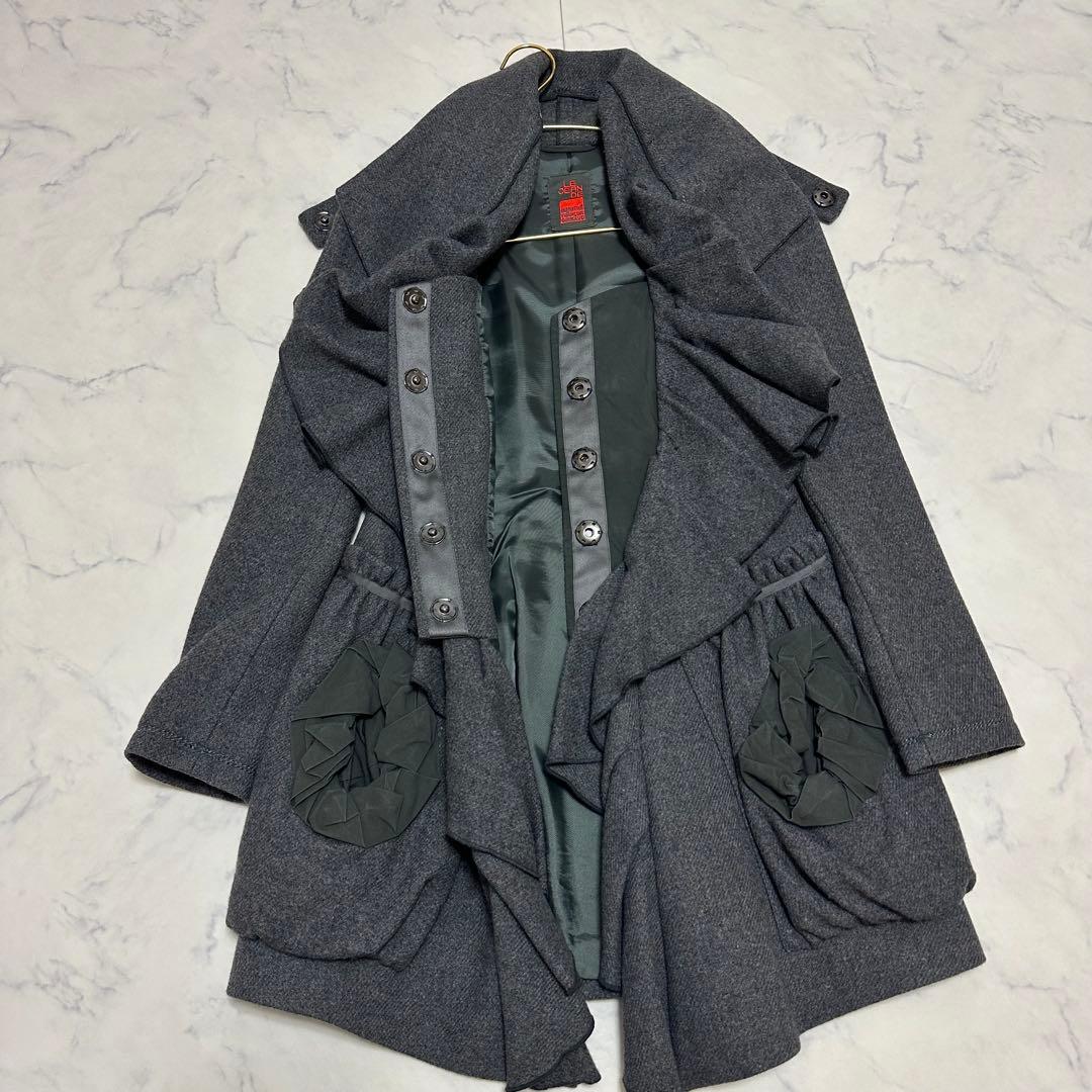 マリテフランソワジルボー フリルデザイン ウールコート