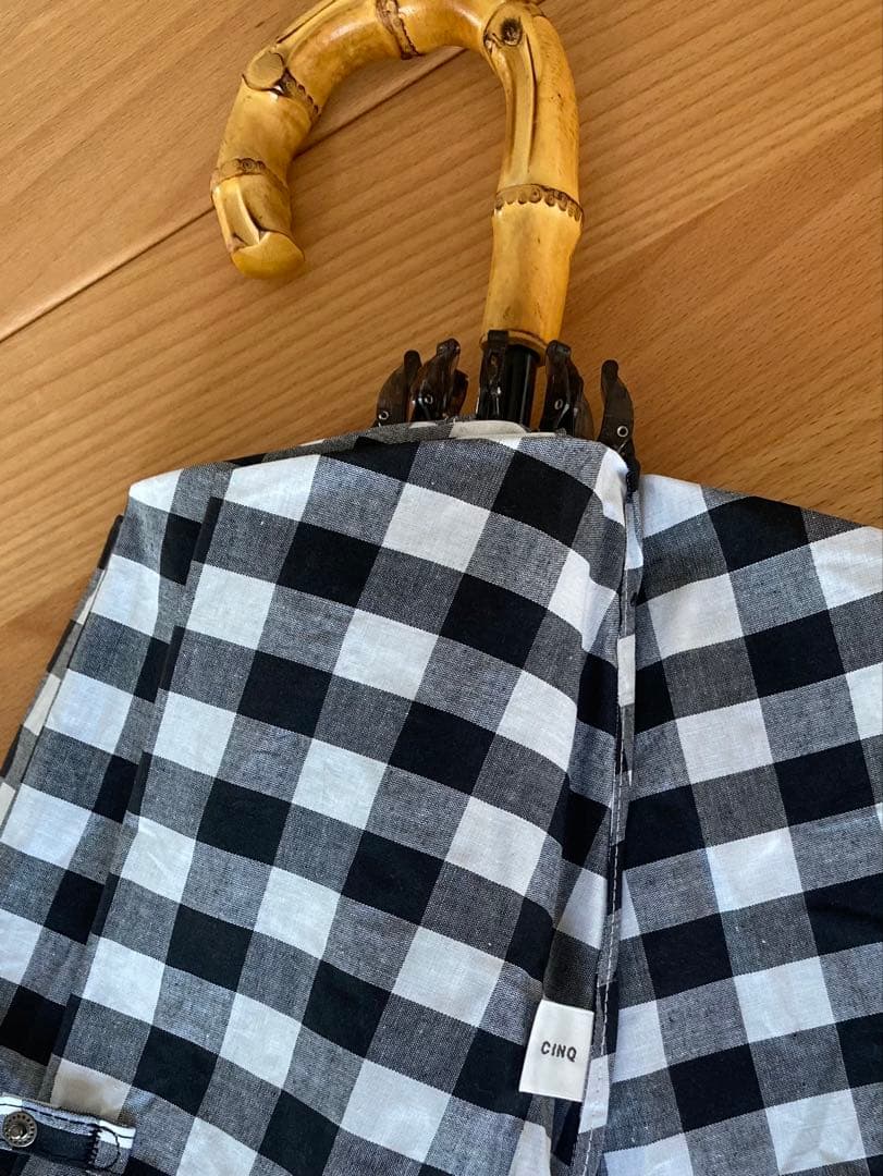 サンクcinq 日傘ギンガムチェック⭐︎折りたたみ