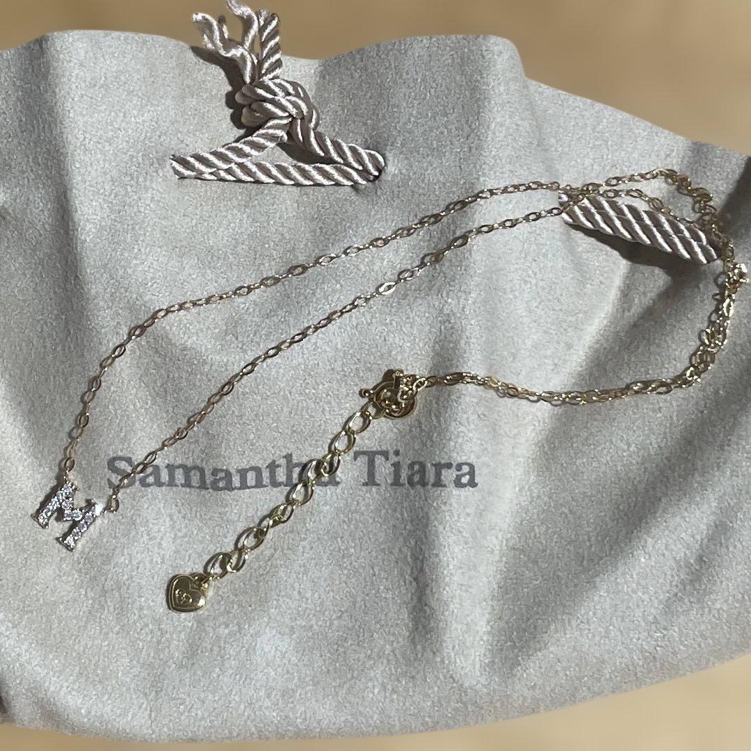 りい♡K18 PG サマンサティアラ ダイヤモンドネックレス イニシャルM