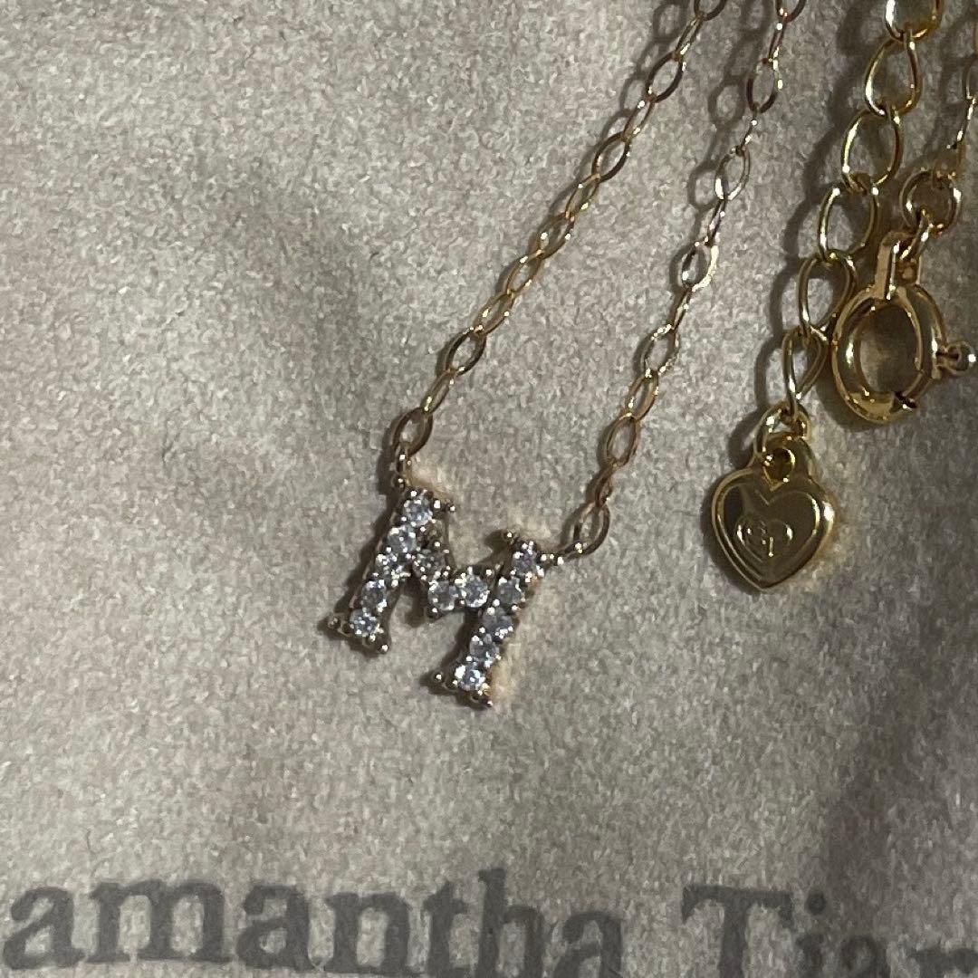 りい♡K18 PG サマンサティアラ ダイヤモンドネックレス イニシャルM