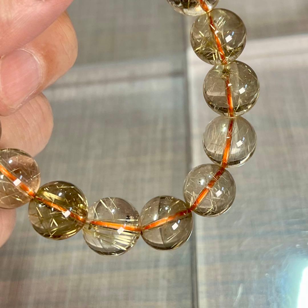 無着色の針　ゴールドルチルブレスレット　ルチルクォーツ　9-12