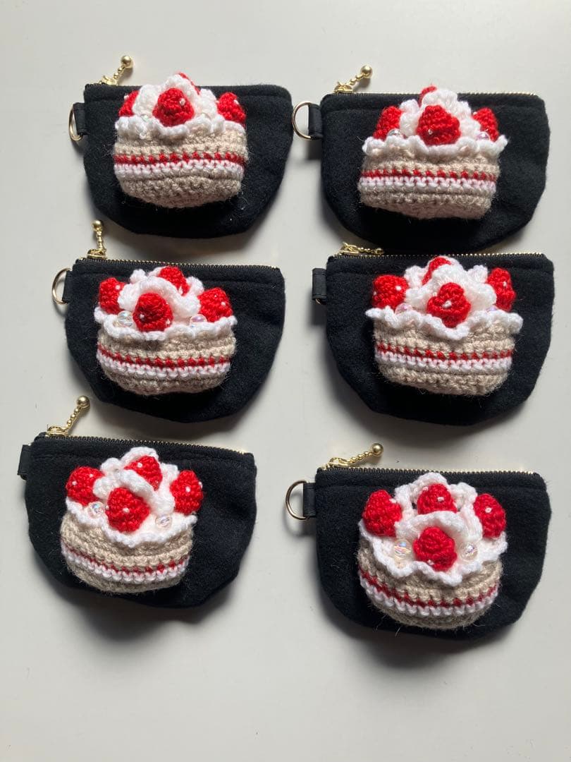 「たくや様リクエスト」編みぐるみ　ポーチ☆プリン、ケーキおまとめ