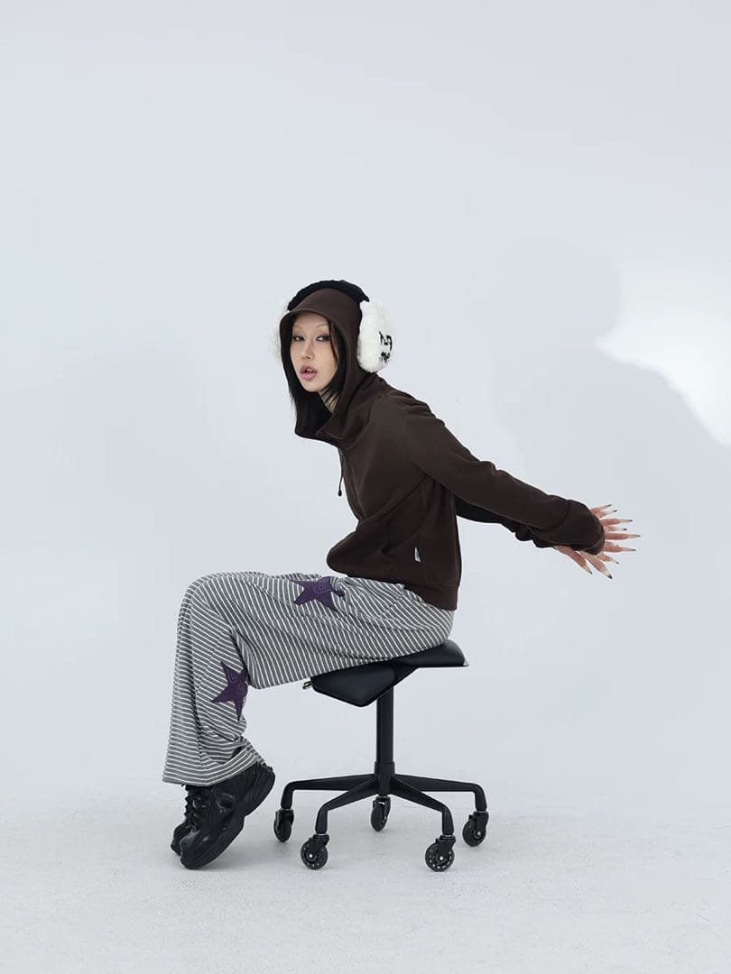 即購可FUZZYKON 星柄　カジュアル　ズボン　綿パン　縞　y2k 00s