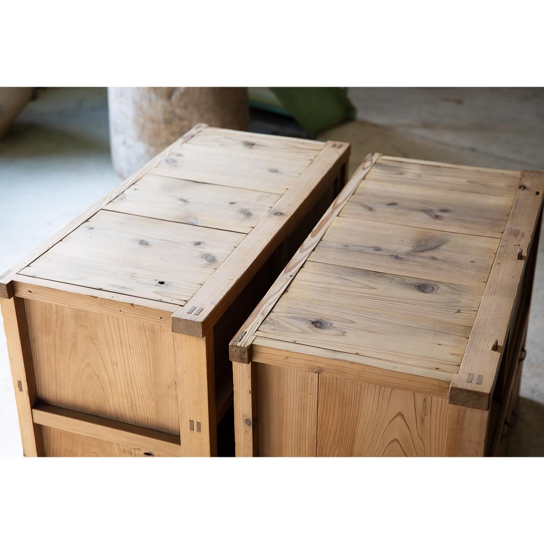 木製戸棚 古家具 2段重ね 収納棚 食器棚 幅890奥410高1210 送料込