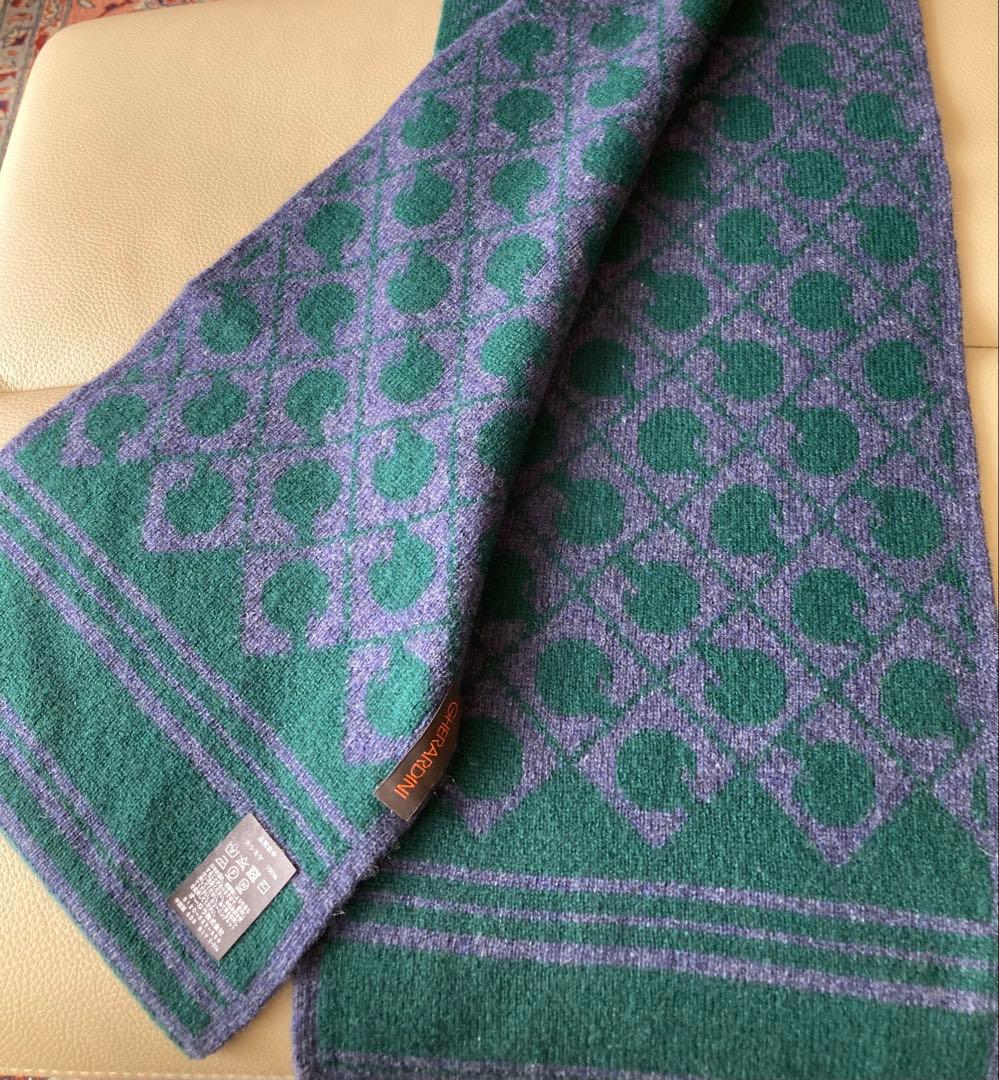 GHERARDINI ゲラルディーニ カシミヤ マフラー ブルー&グリーン