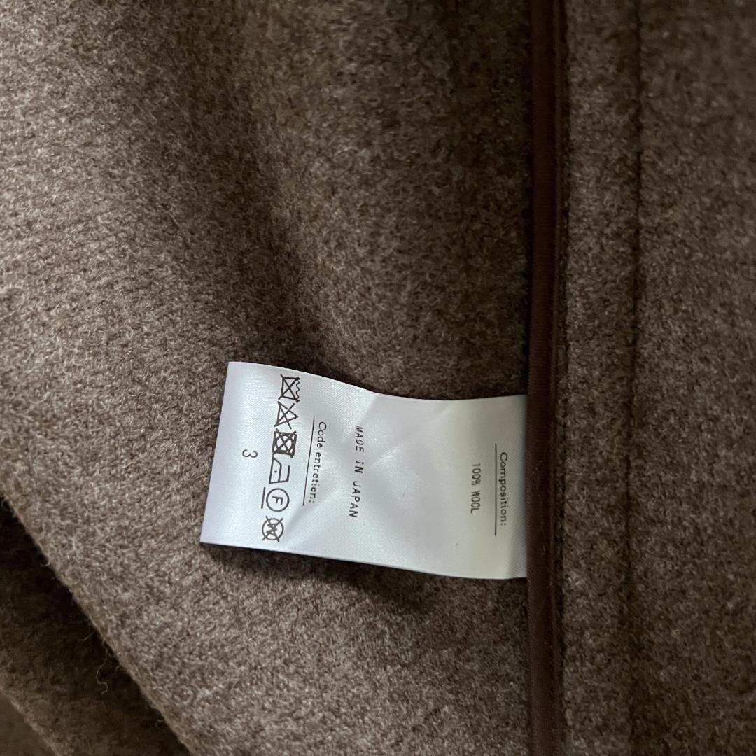 【美品】HERILL ヘリル　ダッフルコート size3 ナチュラル（ブラウン）