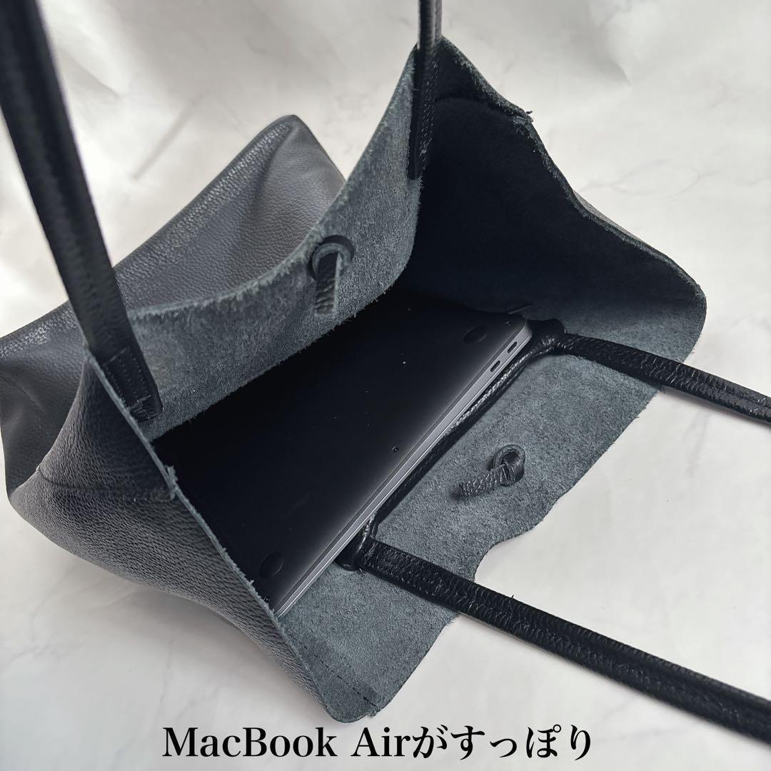 極美品♡Marlon レザートートバッグ　イタリア製　ブラック　A4　黒