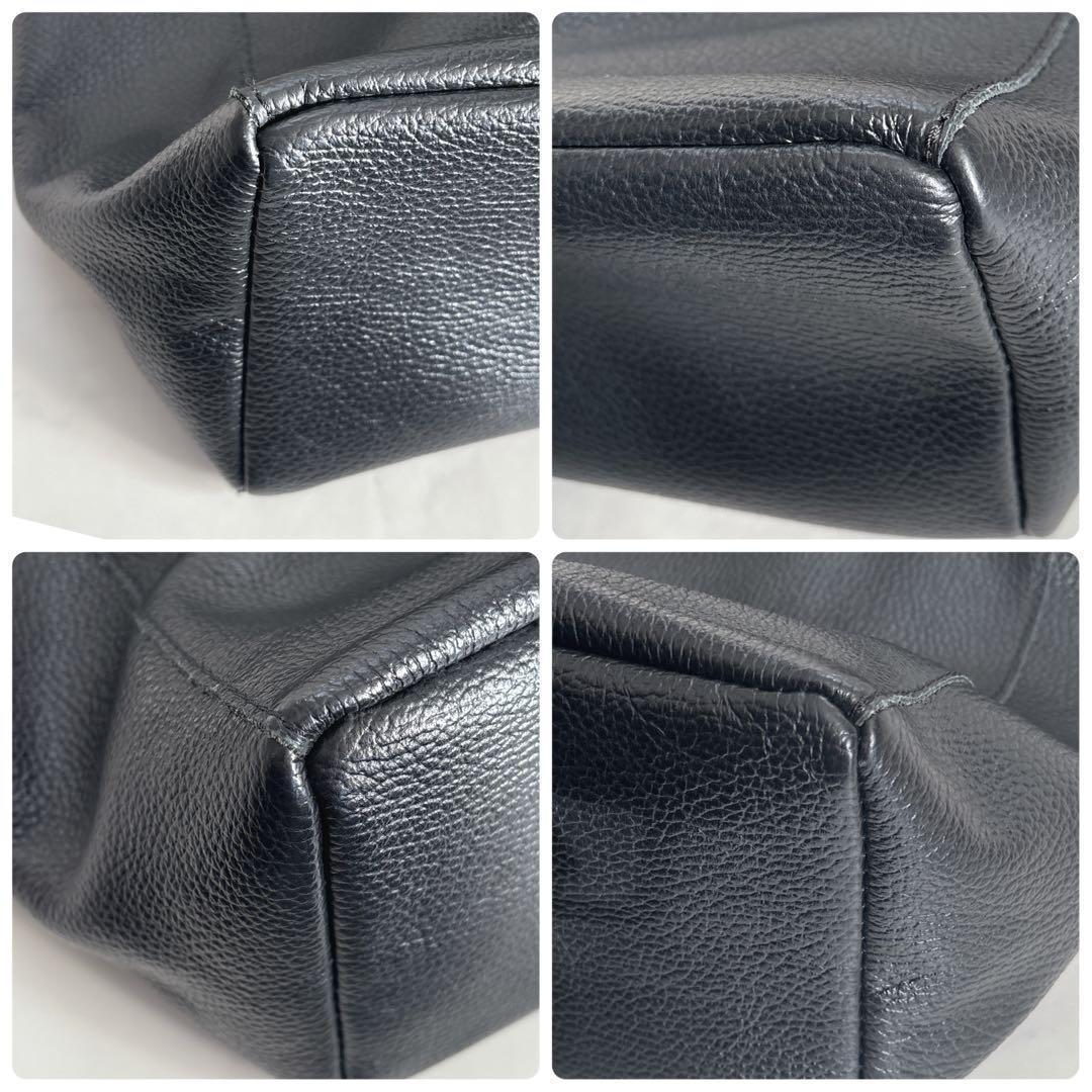 極美品♡Marlon レザートートバッグ　イタリア製　ブラック　A4　黒