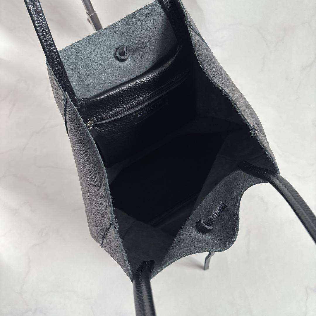 極美品♡Marlon レザートートバッグ　イタリア製　ブラック　A4　黒