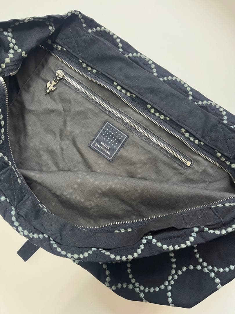 ミナペルホネン ショルダーバッグ 小tambourine タンバリンネイビー