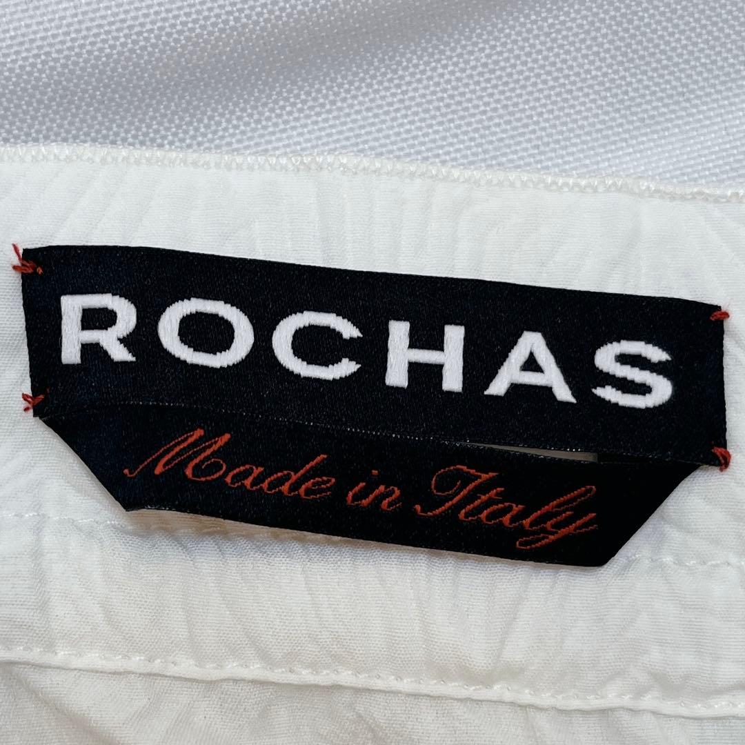 極美品✨ROCHAS ジャガード ノースリーブチュニック シアー リボン 42