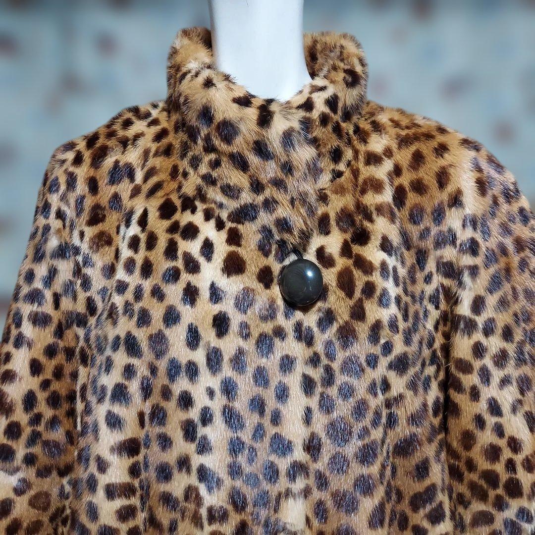 ミンクファー プリントAラインフレアロングコート