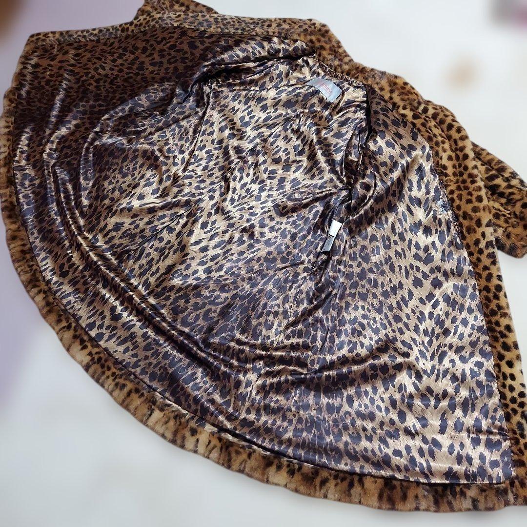 ミンクファー プリントAラインフレアロングコート