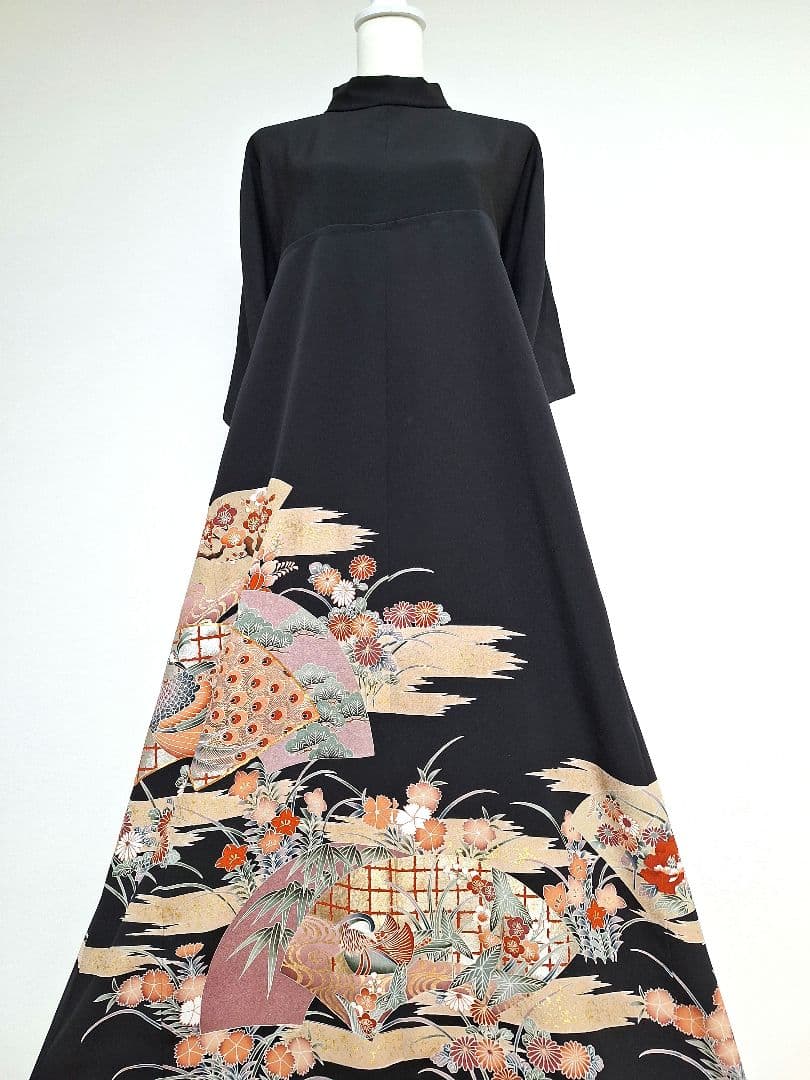 着物リメイクワンピース3634