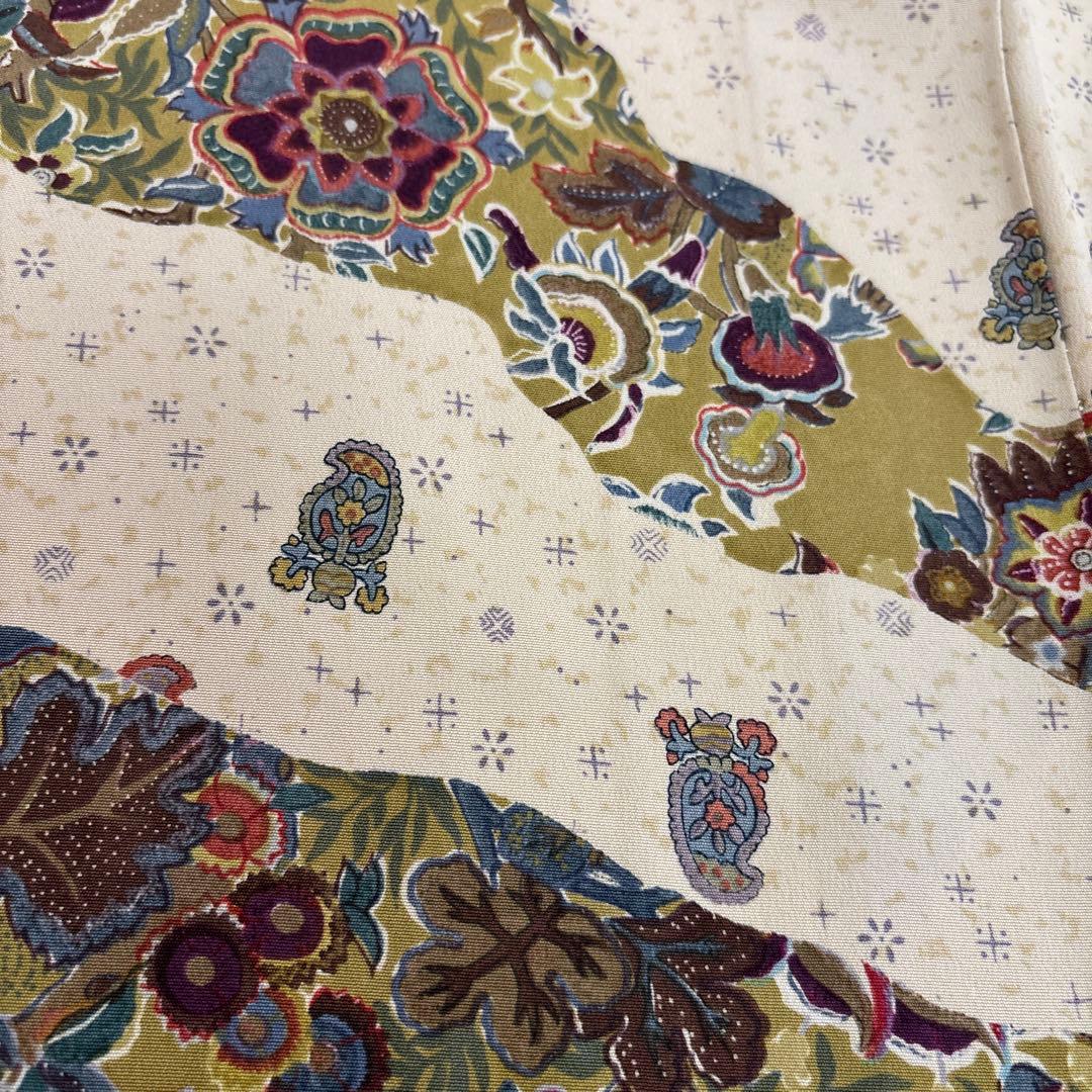 M*i様 付下げ 小紋付下げ ペイズリーの更紗 染め 正絹 AK-6109