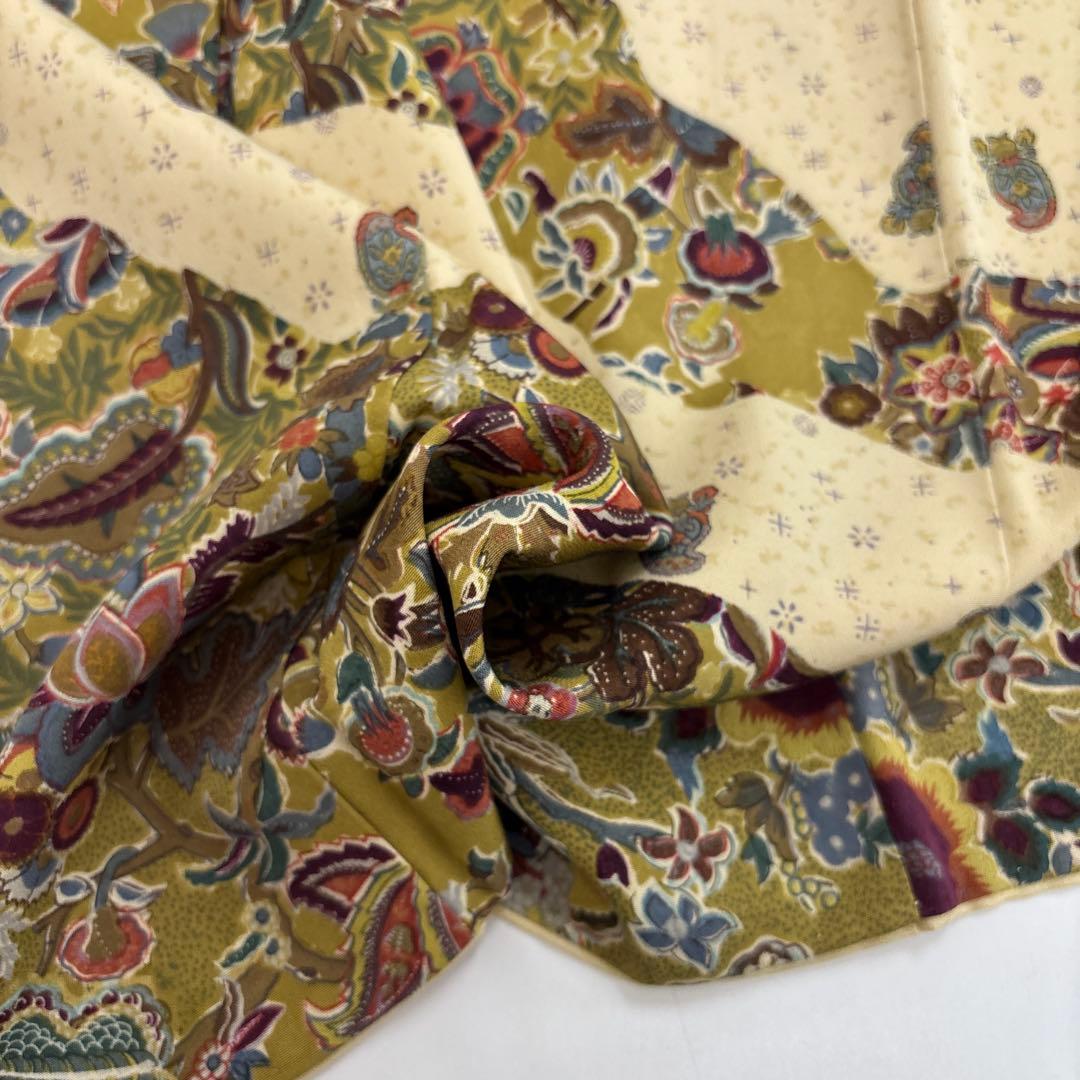 M*i様 付下げ 小紋付下げ ペイズリーの更紗 染め 正絹 AK-6109