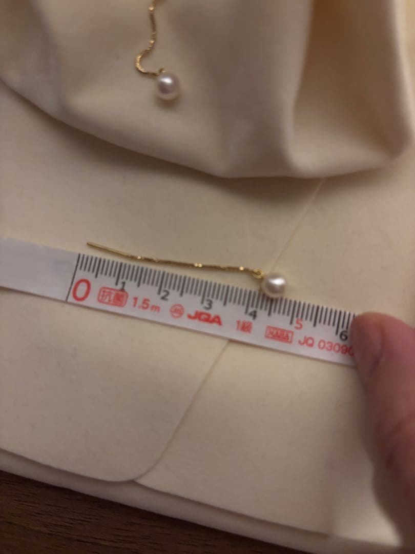 TASAKI パール付きゴールドチェーンピアス