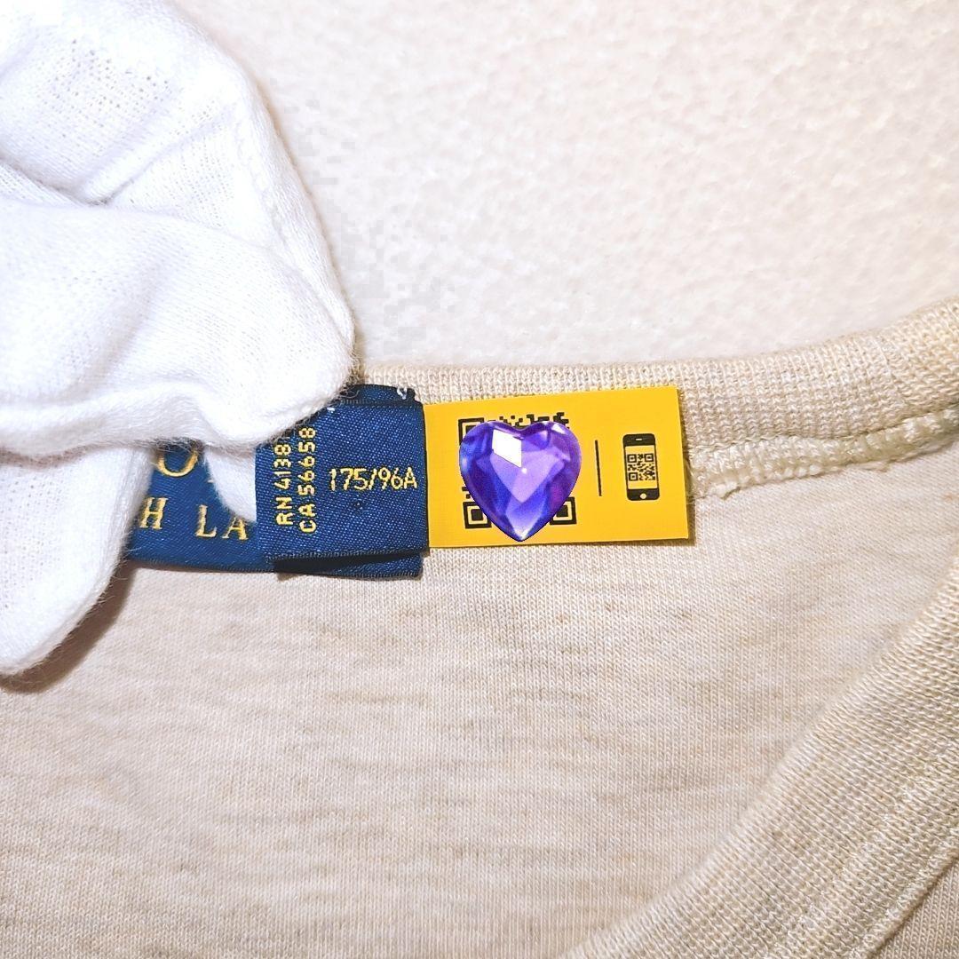 試着のみ ポロラルフローレン スエット トレーナー ベージュ ブラウンポニー M