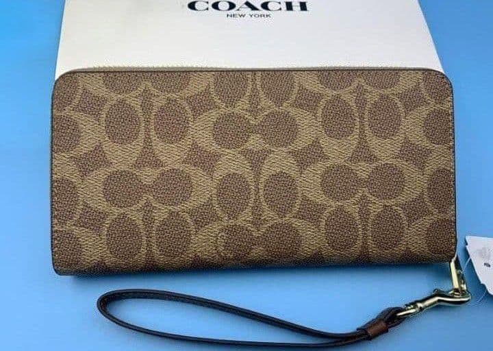 新品未使用コーチ長財布ブラウンシグネチャーレディースメンズ送料無料即日発送