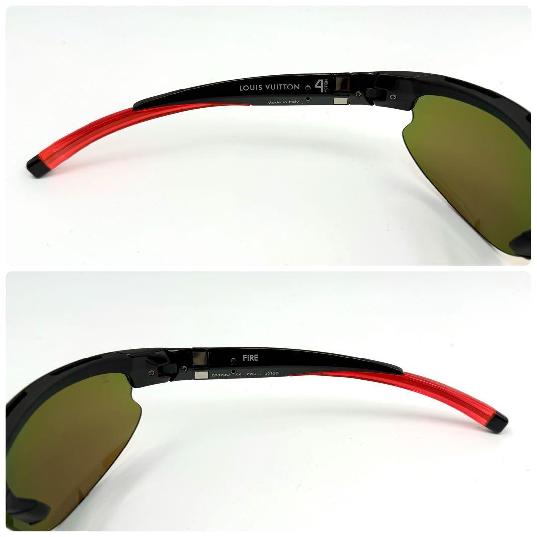 鑑定済 ルイヴィトン 4モーションファイヤー 72□11 サングラス ブラック