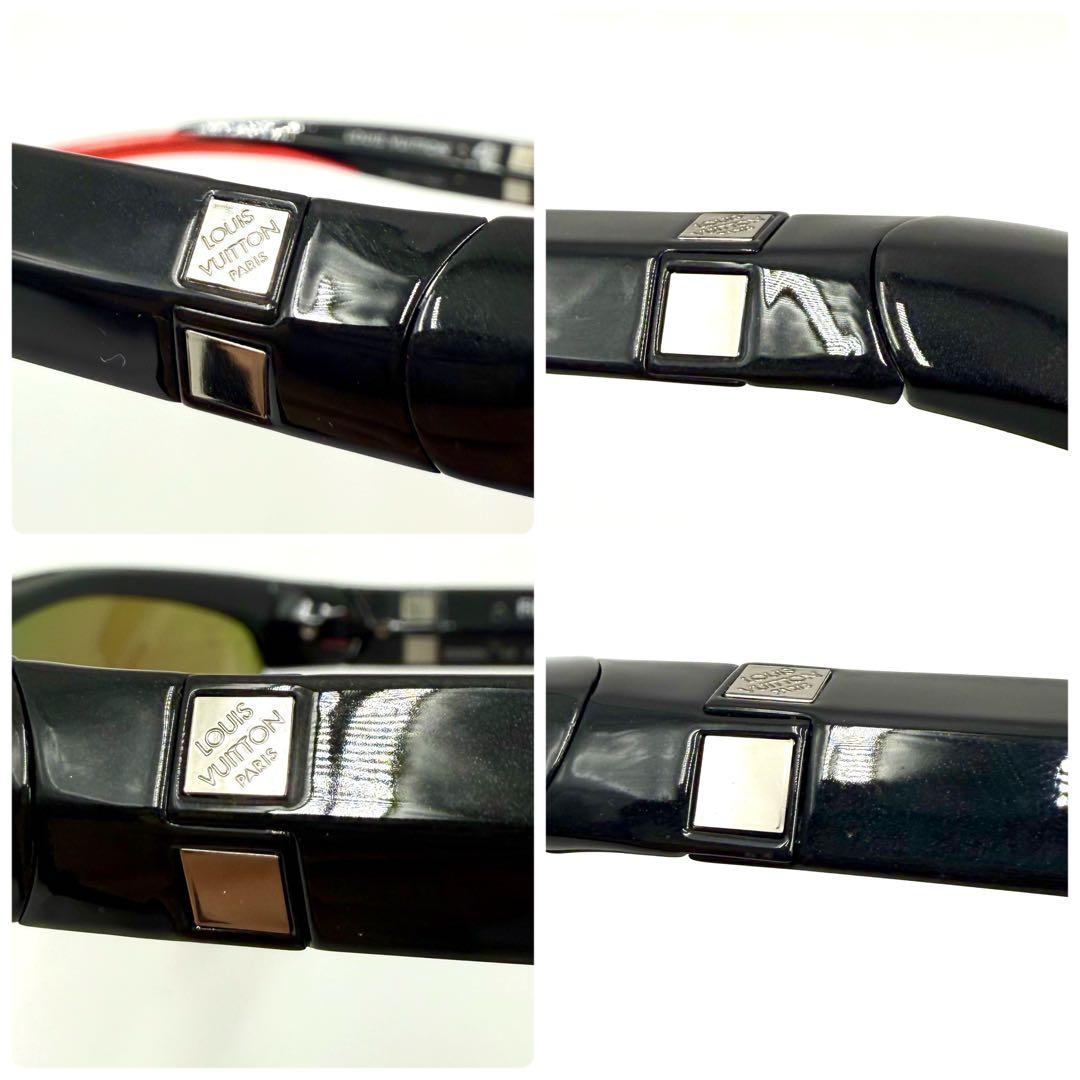 鑑定済 ルイヴィトン 4モーションファイヤー 72□11 サングラス ブラック